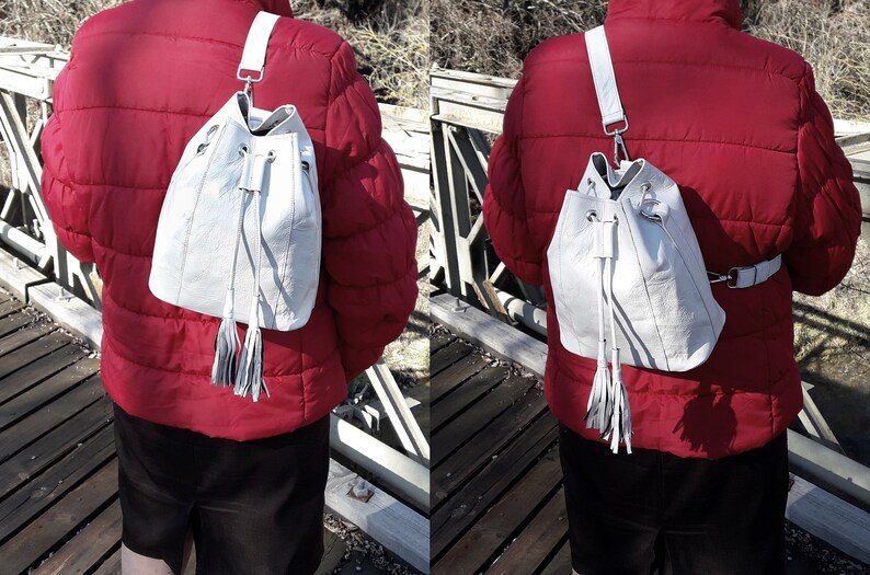 Women backpack Convertible backpack Leather backpack Blue backpack Leather purse Women crossbody bag Leather bucket bag Leather bag Purse