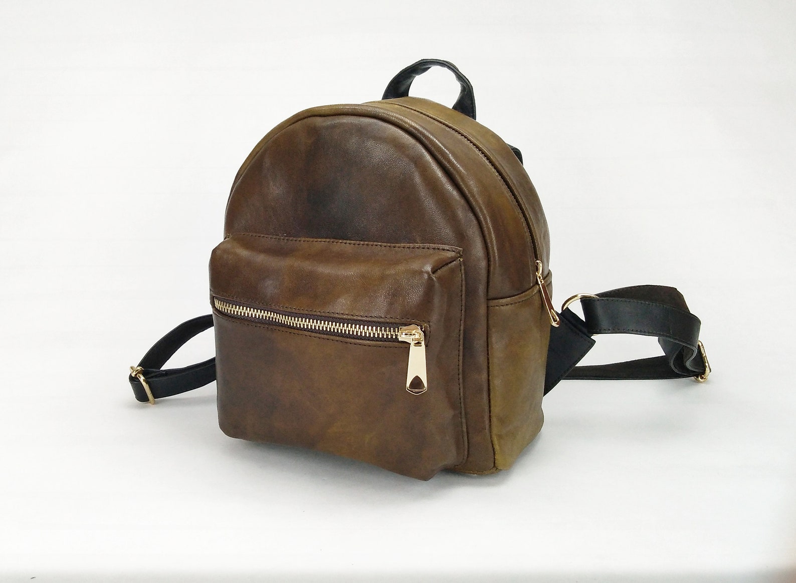 Leather Backpack Brown Backpack Mini Backpack Vintage Backpack - Etsy