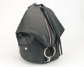 Black backpack Women backpack Leather backpack Backpack purse Leather purse Small backpack Handmade backpack ELLIA Zoey black