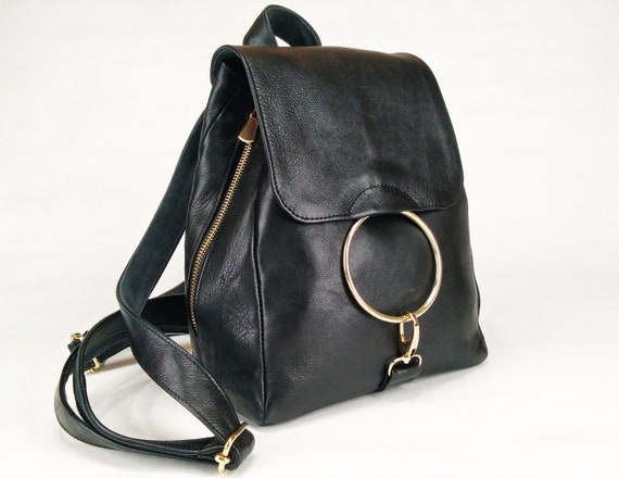 black rucksack handbag