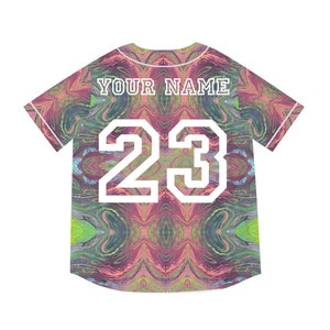 Customizable Psychedelic Baseball Jersey - &quot;Otherworld&quot; - Blacklight Reactive