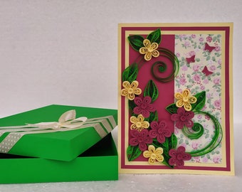 Quilling Gift Flowers Card