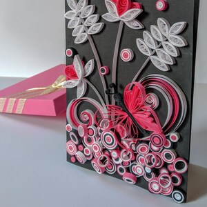 Quilling Pink Butterfly Card - Etsy