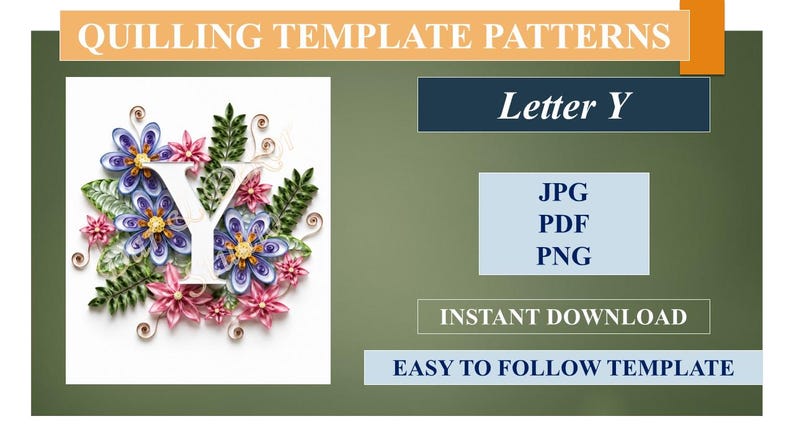 Quilling Letter Y Template, Digital Download, Paper Quilling Pattern ...