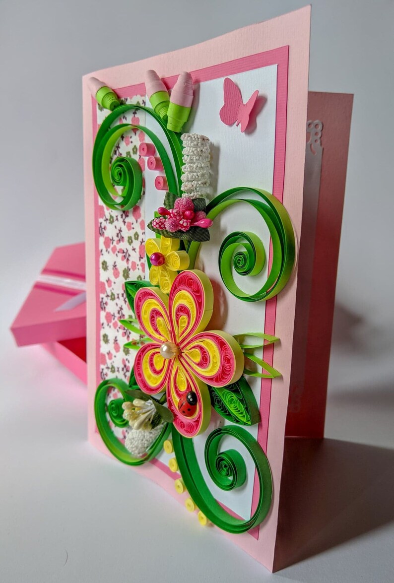 Quilling Flower Card Etsy