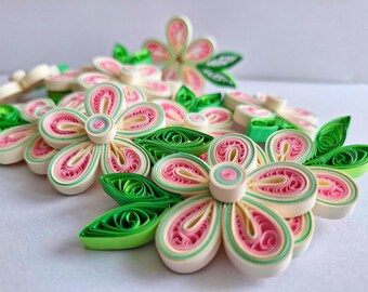 Quilling Gift Little Flowers Pink Mint