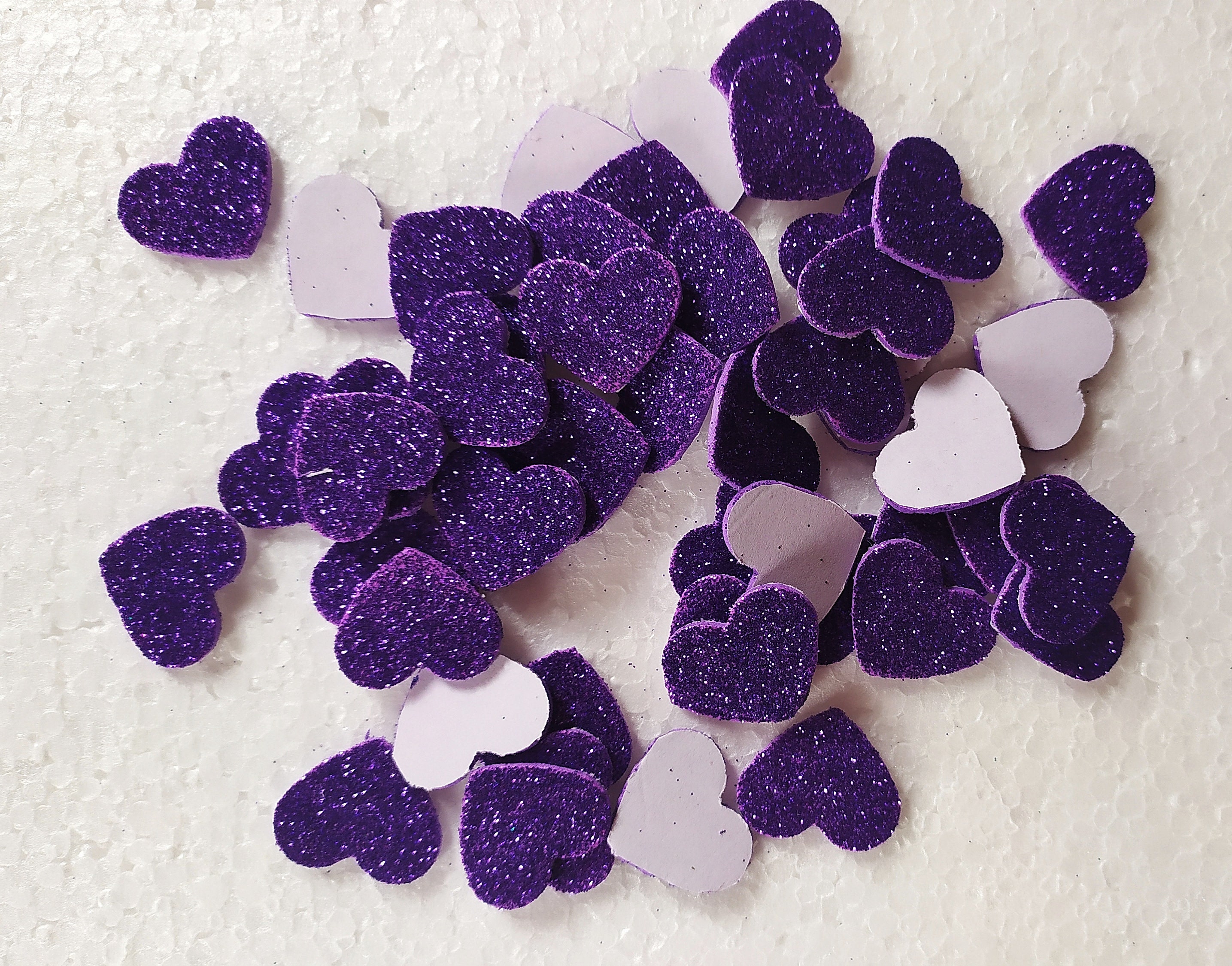 Selfadhesive Glitter Stickers Foam Heart 50 Pieces MIX Colors Etsy
