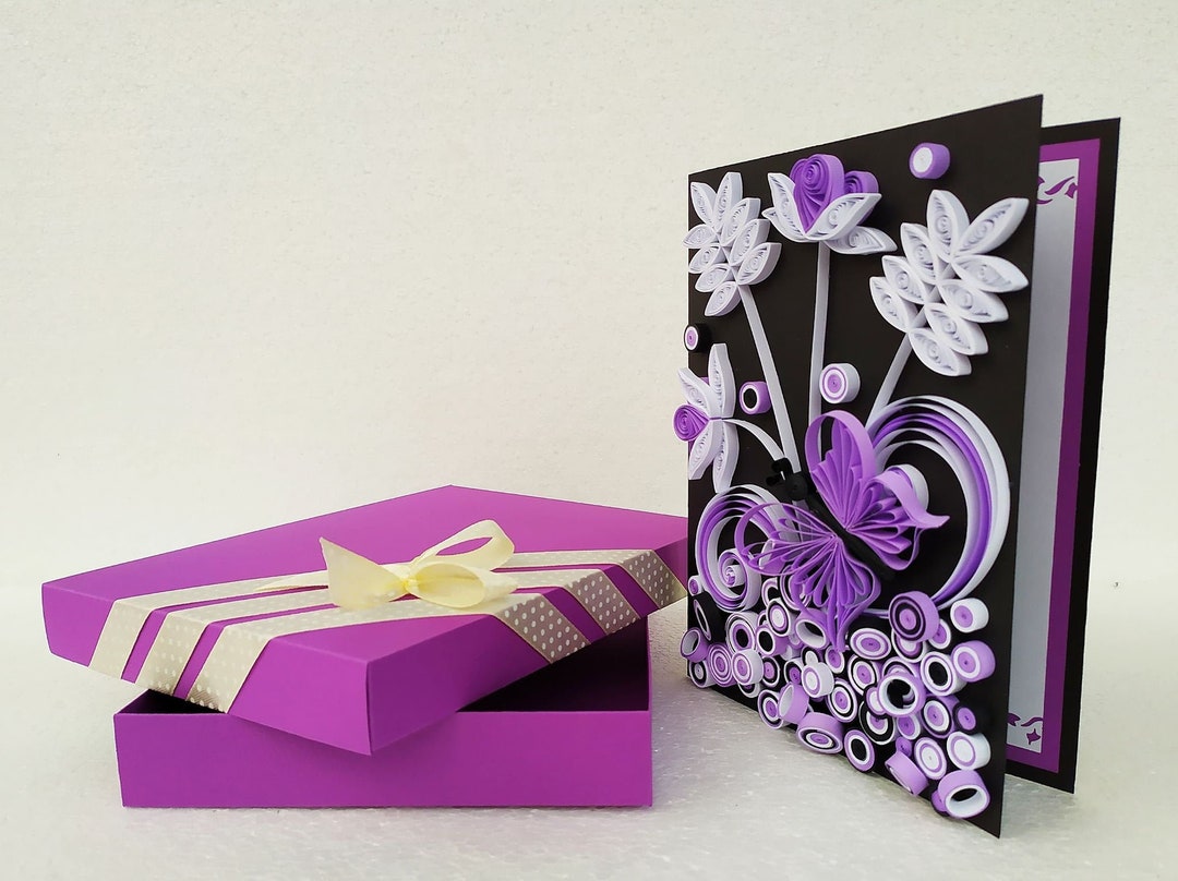 Quilling Gift Purple Butterfly Card - Etsy