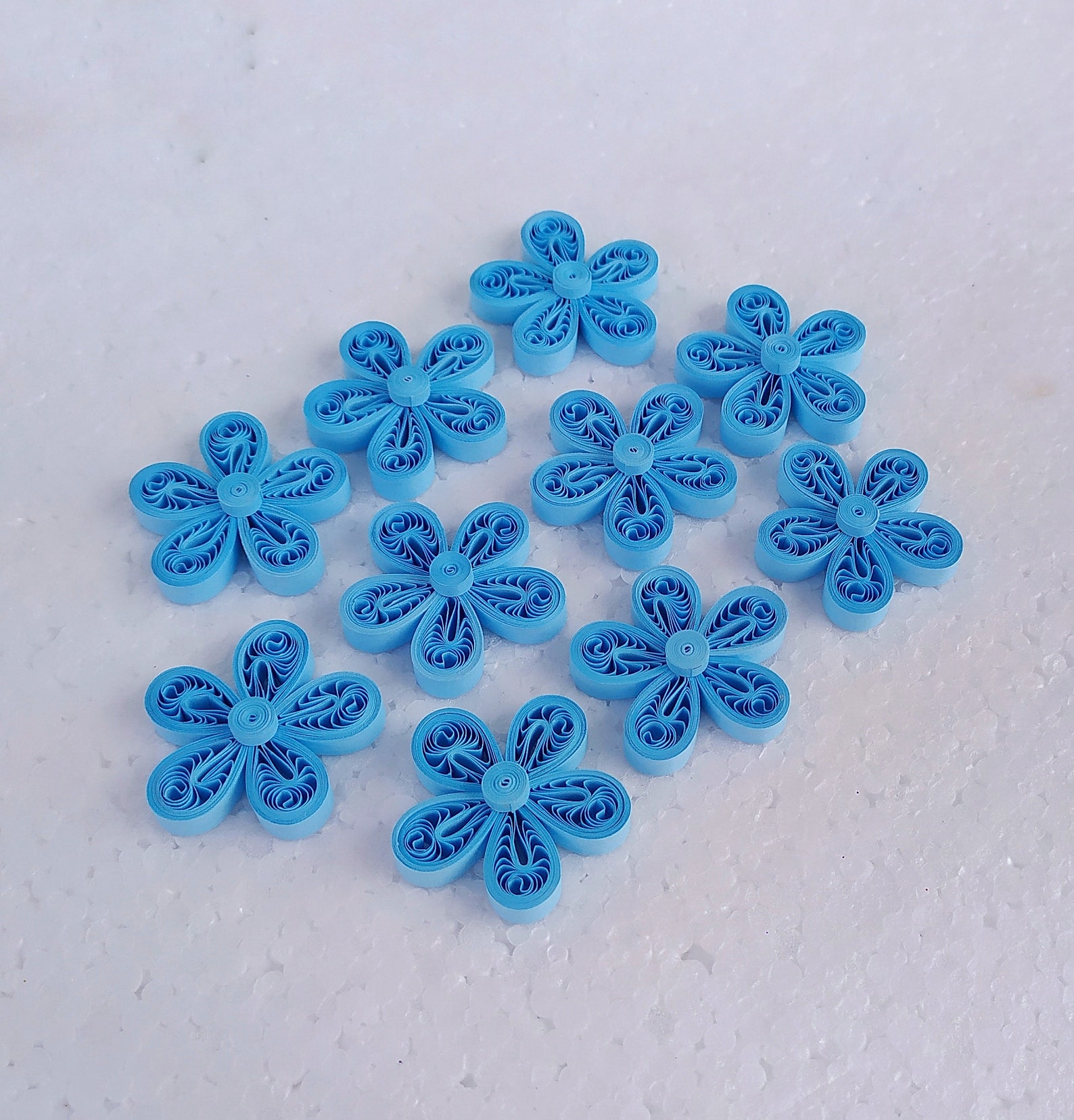 Quilling Gift Little Flowers Set Of 10 Etsy