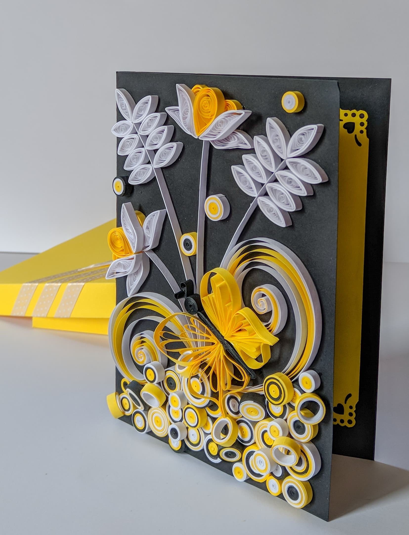 Quilling Yellow Butterfly Card - Etsy