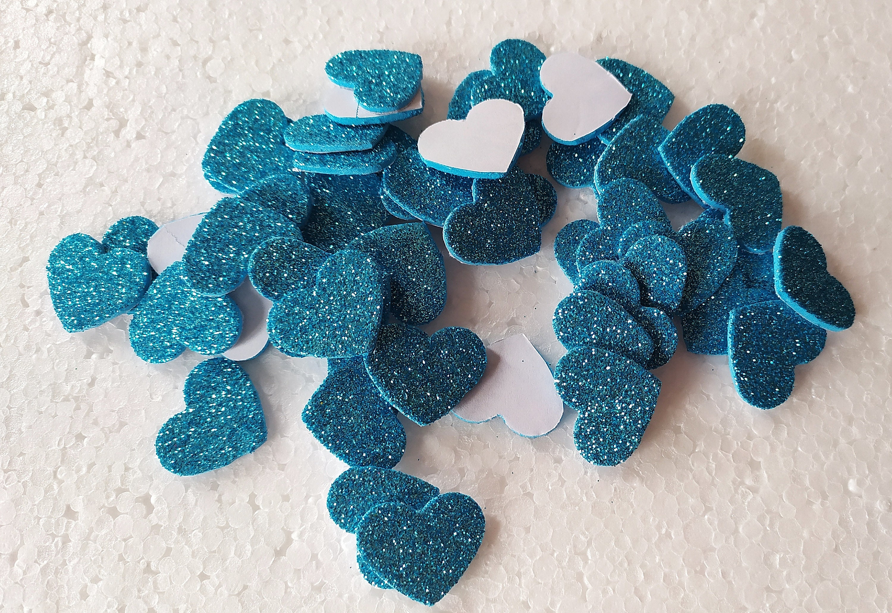 50 Pieces Foam Heart Glitter Stickers Stickers Ornament Gift