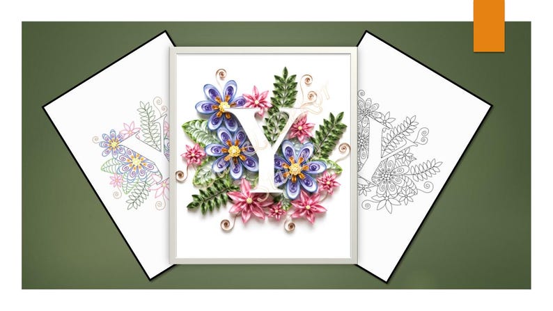 Quilling Letter Y Template, Digital Download, Paper Quilling Pattern ...