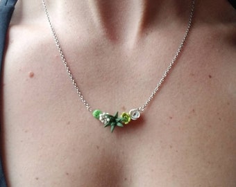 Polymer clay succulent necklace, succulent necklace gift, dainty succulent necklace,succulent garden necklace,succulent jewelry gift for her