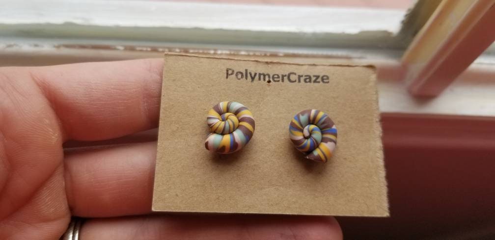 Pastel polymer clay XL earrings - Perles & Co