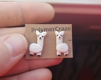 Polymer clay llama stud earrings, llama stud earrings, llama earrings, llama lover gift, cute llama stud earrings gift for her, cute llamas