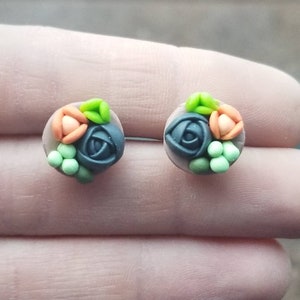 Handmade polymer clay succulent stud earrings, succulent earrings, succulent stud earrings,  succulent jewelry birthday gift for her