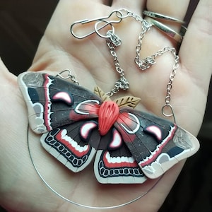 Polymer clay Cecropia moth ornament, Cecropia moth ornament, Cecropia decoration, Cecropia moth review mirror decoration,Cecropia lover gift