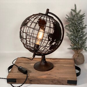 Earth Globe Lamp - World Globe - Light - Table Lamp - Desk Lamp - Earth Lamp - World Map - Map lamp