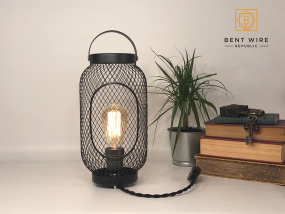 Deep burgundy red Upcycled Edison Spiral Lamp Vintage Welch Scientific Co