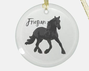 Friesian Horse Ornament: Equestrian Christmas Decor