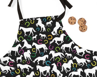 Horses Horse at the Fence Quality Cotton Apron Double Pockets Baker Cook Gift Horses Horse at the Fence Quality Cotton Apron Double Pockets Baker Cook Gift