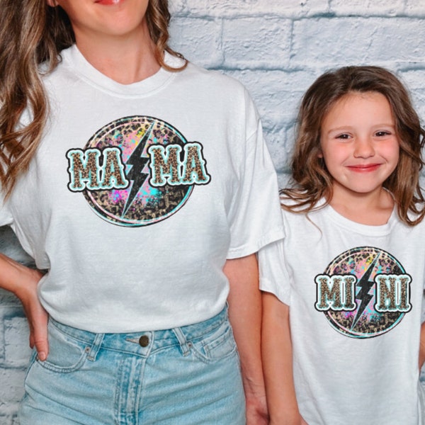 Mama en Mini Rock N Roll bijpassende t-shirts, moeder en dochter tees, rock mama, cadeau voor meisjes, mama en mij shirts, bijpassende familie tees