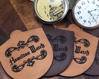 LEATHER hand made Pocket Watch storage pouch- Hamilton, Elgin other pocket watches - Customized Pocket watch case - pocket watch protector