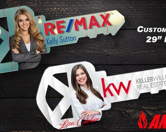 Large 29 inch Real Estate Key Photo Booth Prop - Custom Key Cut Out - Re/Max - Real Estate - Free Shipping - ReMax - Keller Williams
