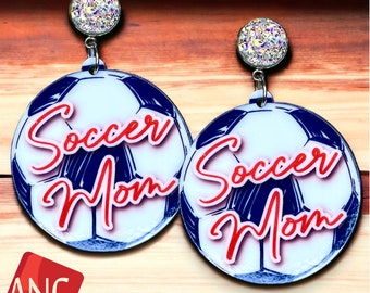 Custom Game Day Earrings - Show Your Team Spirit with Personalized Earrings - High School - College Soccer - Soccer Mama - Soccer Mom