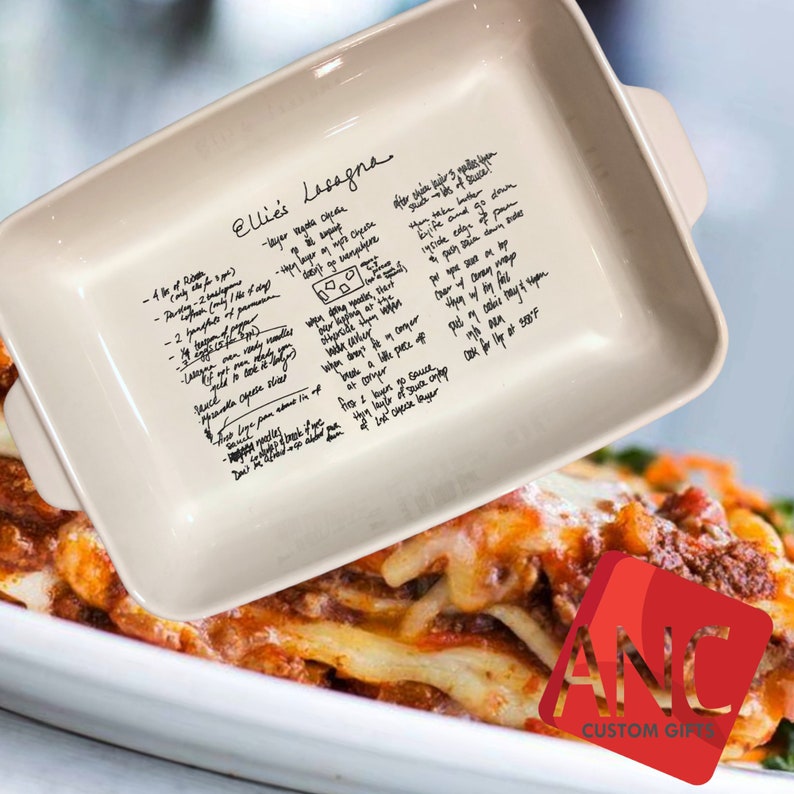 Personalized casserole pan Hand recipe etched Favorite image 4
