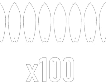 Unfinished Wood Surfboard Blanks - 1/8" Thick Baltic Birch (3mm), 3.5 in height 100 pieces (50 pairs)