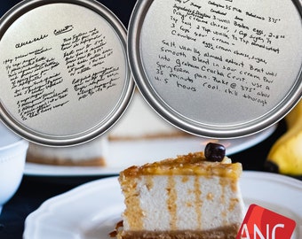 Personalized Springform Pan 9", Hand written Cheesecake recipe, Favorite Recipe Pan, engraved baking pan, Mom's Recipe, Christmas Gift
