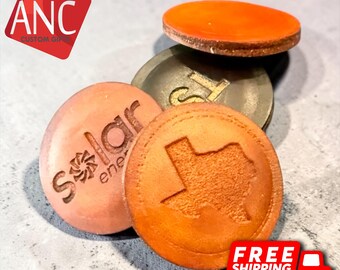 Personalized Leather Golf Ball Markers Set of 2, Custom Name or Logo, Handmade Golf Gift for Men, Magnetic