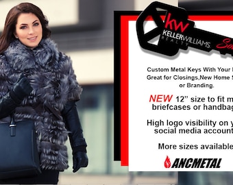 12 inch Custom Key Real Estate -Booth Prop - Fits in Purse - Home Builder - logo- Real Estate - Sold Listing - Commercial  - Sold By