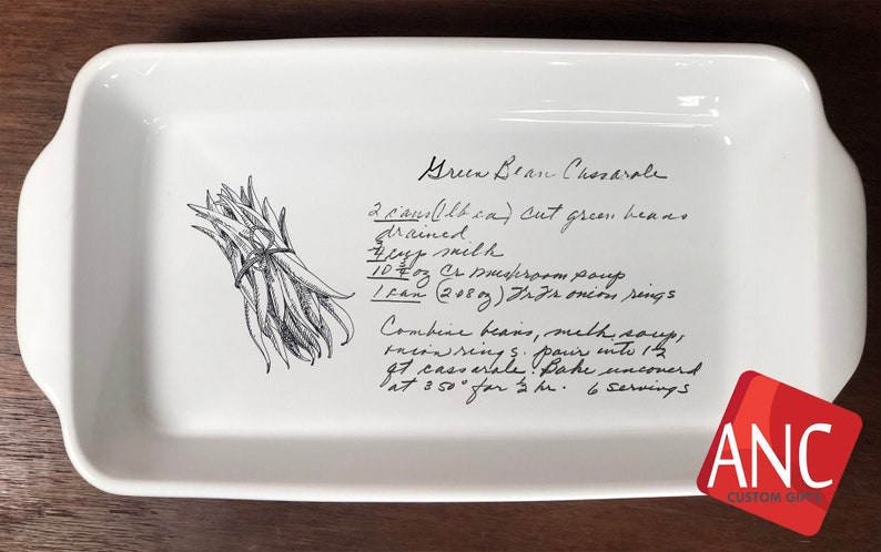 Personalized casserole pan Hand recipe etched Favorite image 7