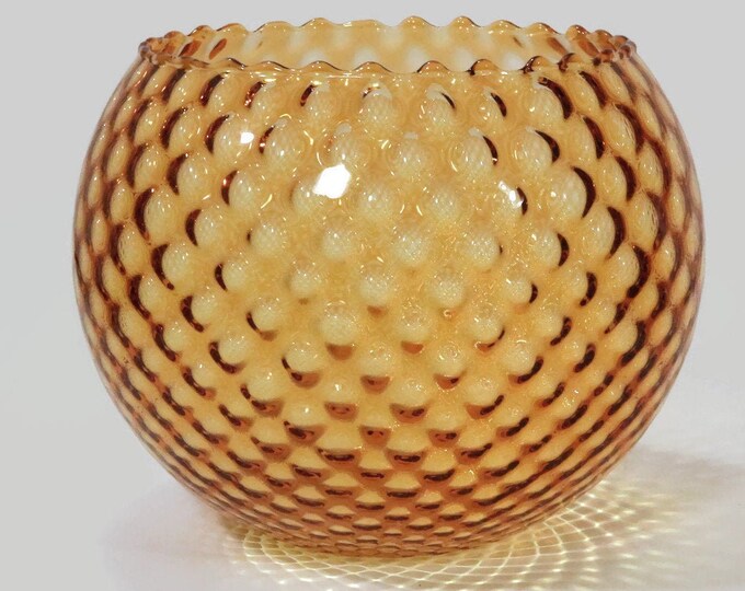 Empoli Amber Diamond Optic Round Spherical Fish Bowl