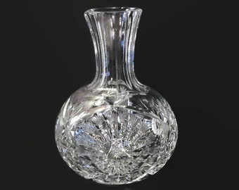 American Brilliant Carafe Decanter w/ Zipper Notched Neck, Large Notched Flower Burst with Fans...Unique and Beautiful!