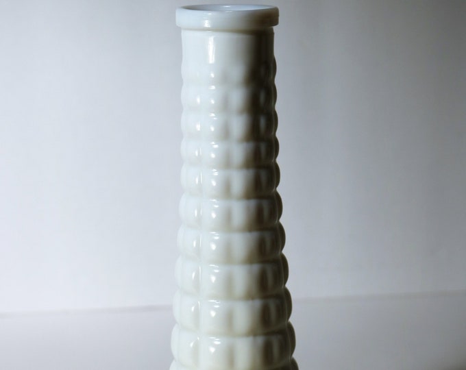 E.O. Brody Co. Quilted Square Milk Glass Vase