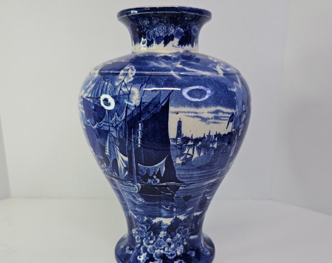 c.1900 Wedgwood Blue Ferrara Etruria Vase Jar says Lid RARE