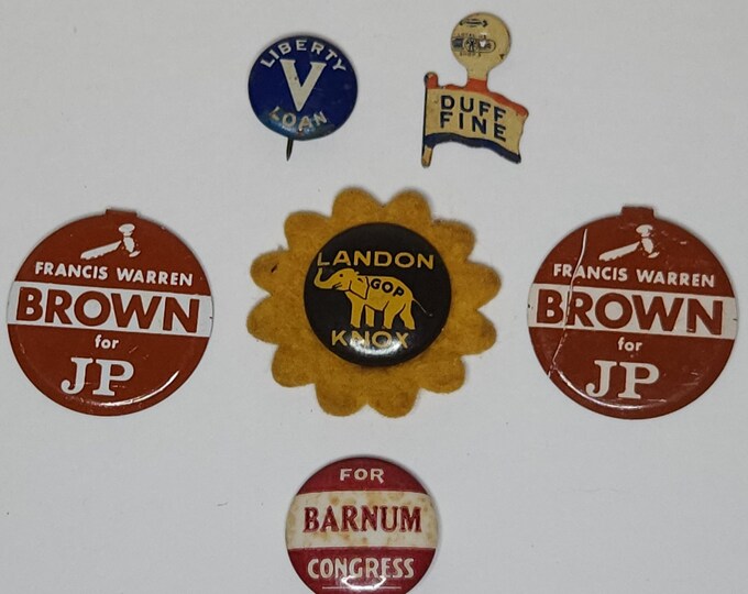Vintage 1930's and On Political Pins Lot B-1-61