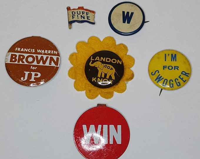 Vintage 1930's and On Political Pins Lot B-1-52