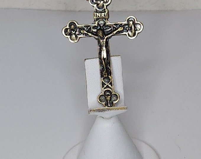 Vintage Gold Tone Crucifix with Tertium Millennium Pendant C-2-58