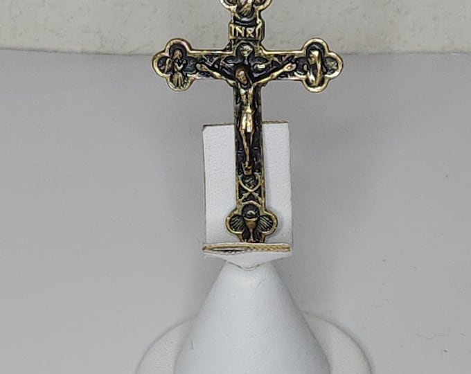 Vintage Gold Tone Crucifix with Tertium Millennium Pendant C-2-52