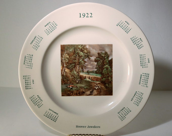 1922 Hoover Jewelers (Allentown, PA) Calendar Plate 10"