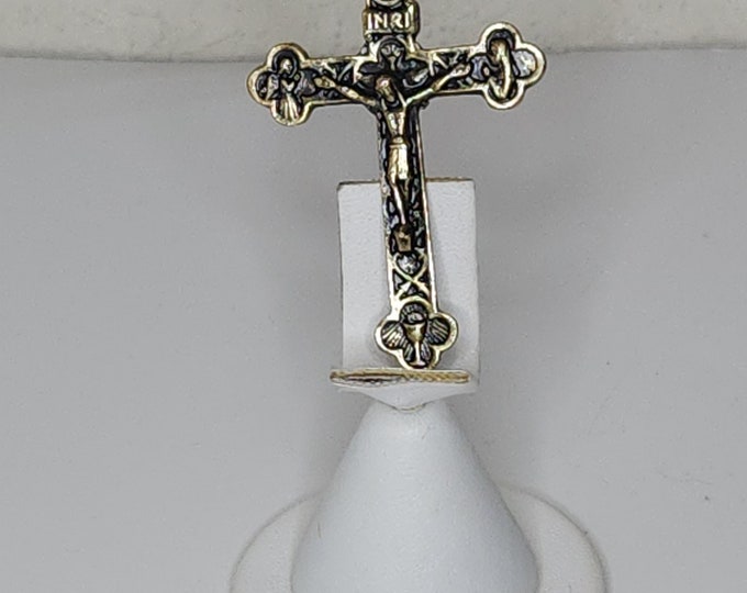 Vintage Gold Tone Crucifix with Tertium Millennium Pendant C-2-56