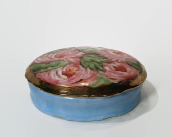 Vintage Beautiful OOAK Hand Painted 7" Dresser Box