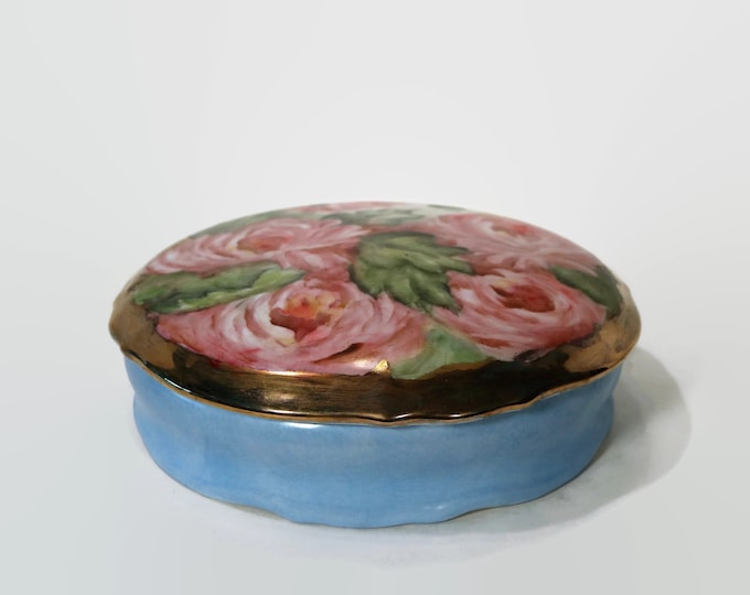 Vintage Beautiful OOAK Hand Painted 7" Dresser Box