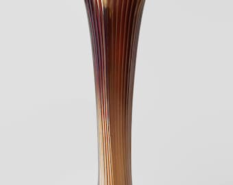 Fenton Fine Rib Amethyst Carnival Glass Vase 10 5/8"