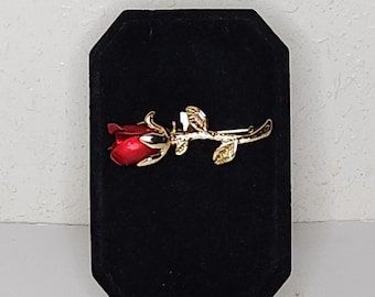 Vintage 18K Gold Finish Petite Rosebud Pin Brooch C-4-1