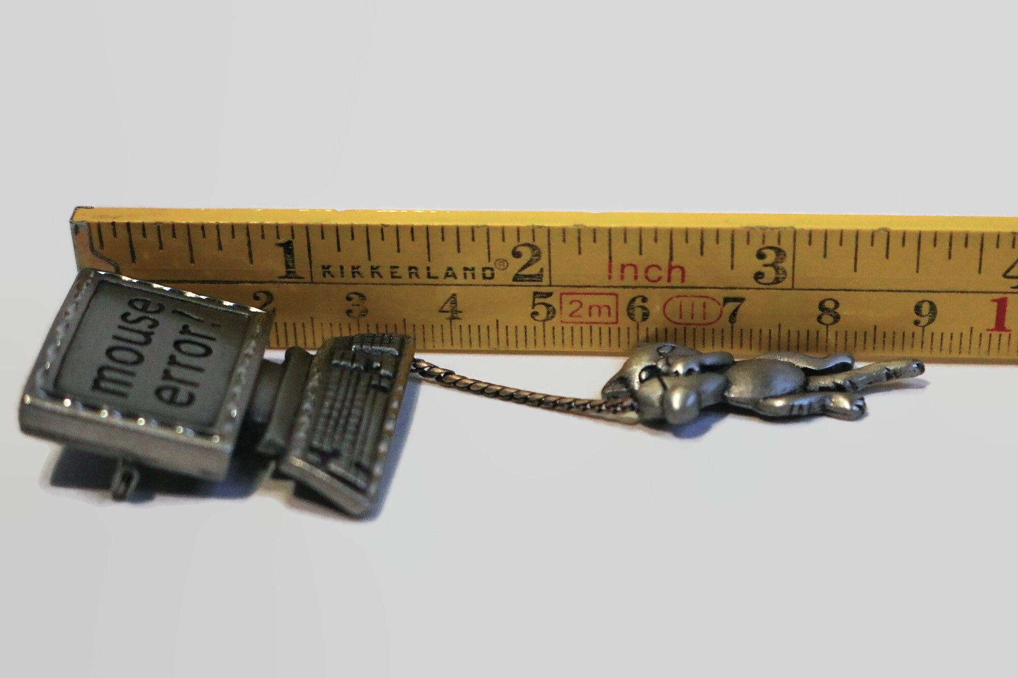 Vintage JJ Jonette Jewelry Pewter Mouse Error Cat hanging from Computer ...